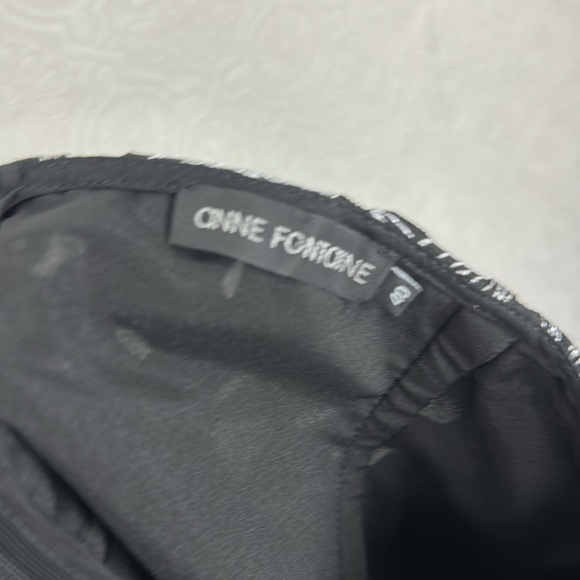 Anne Fontaine ECLO neoprene woven straight skirt embroidered abstract black - Picture 6 of 9